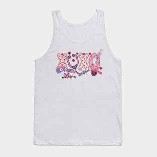 XOXO Nurse Valentines Day Stethoscope Valentine For Nurse Tank Top